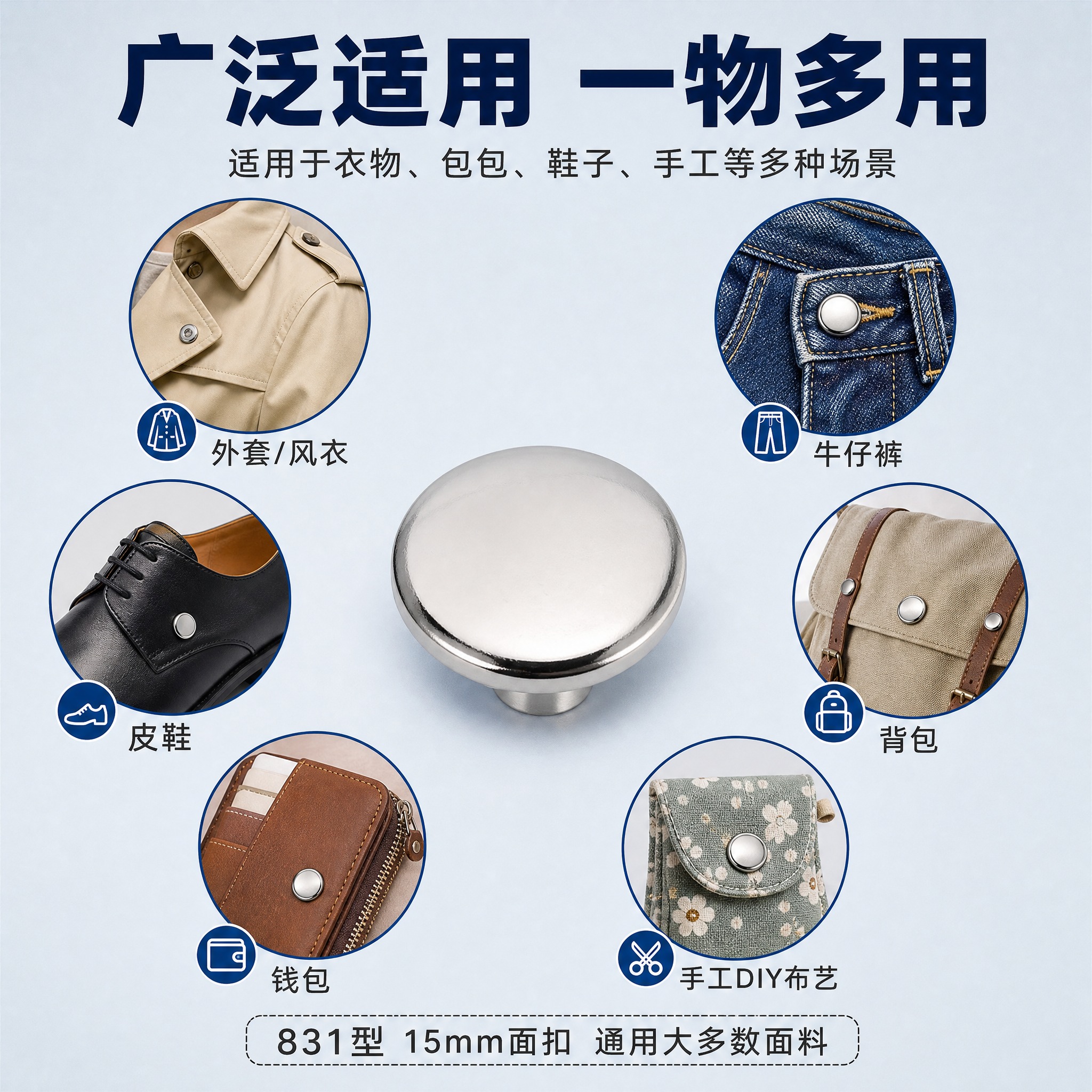 [主图-14] 831型金属四合扣 适用范围大全图。 [统一基… - 图片创意预览