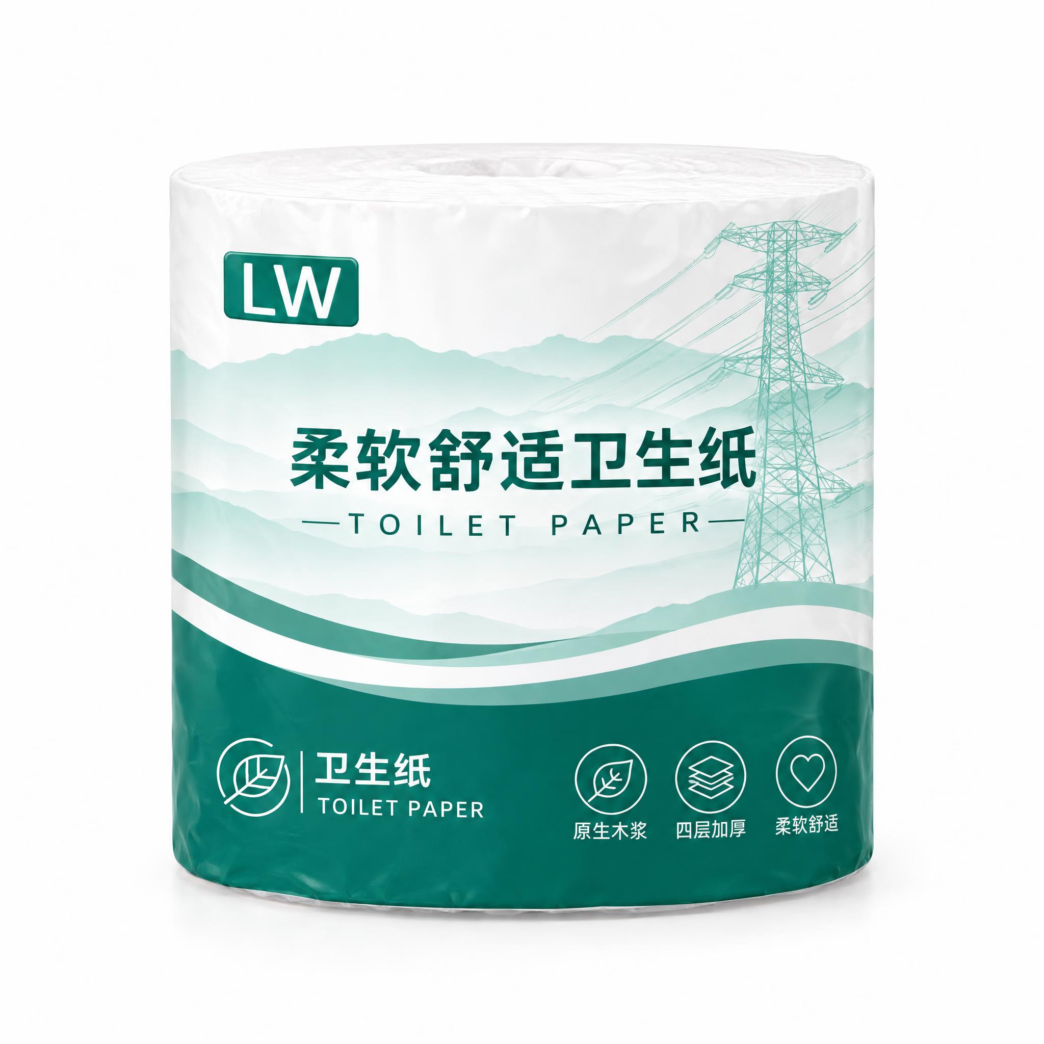 基于参考图中的卷纸包装设计，生成一卷真实的卫生纸卷产品图。卷纸… - 图片创意预览