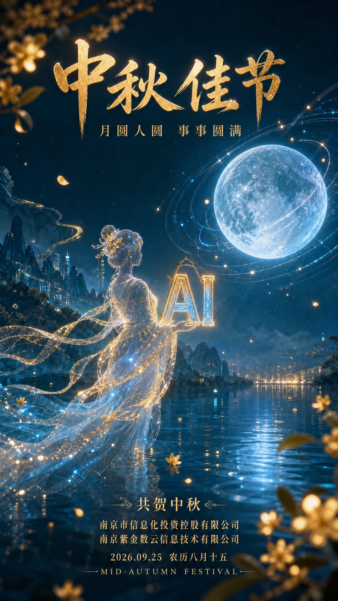 局部修改：将画面中数字人少女手中提着的那盏宫灯直接替换为发光的… - 图片创意预览