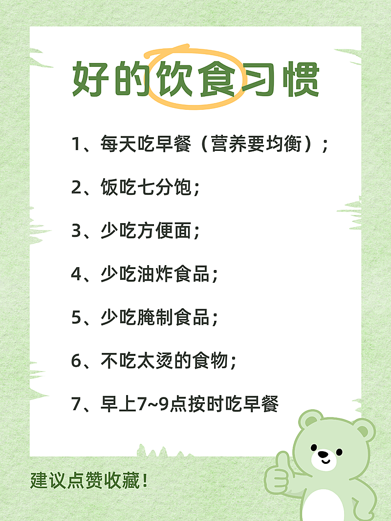 清新感简约绿色养生饮食知识科普指南小红书封面