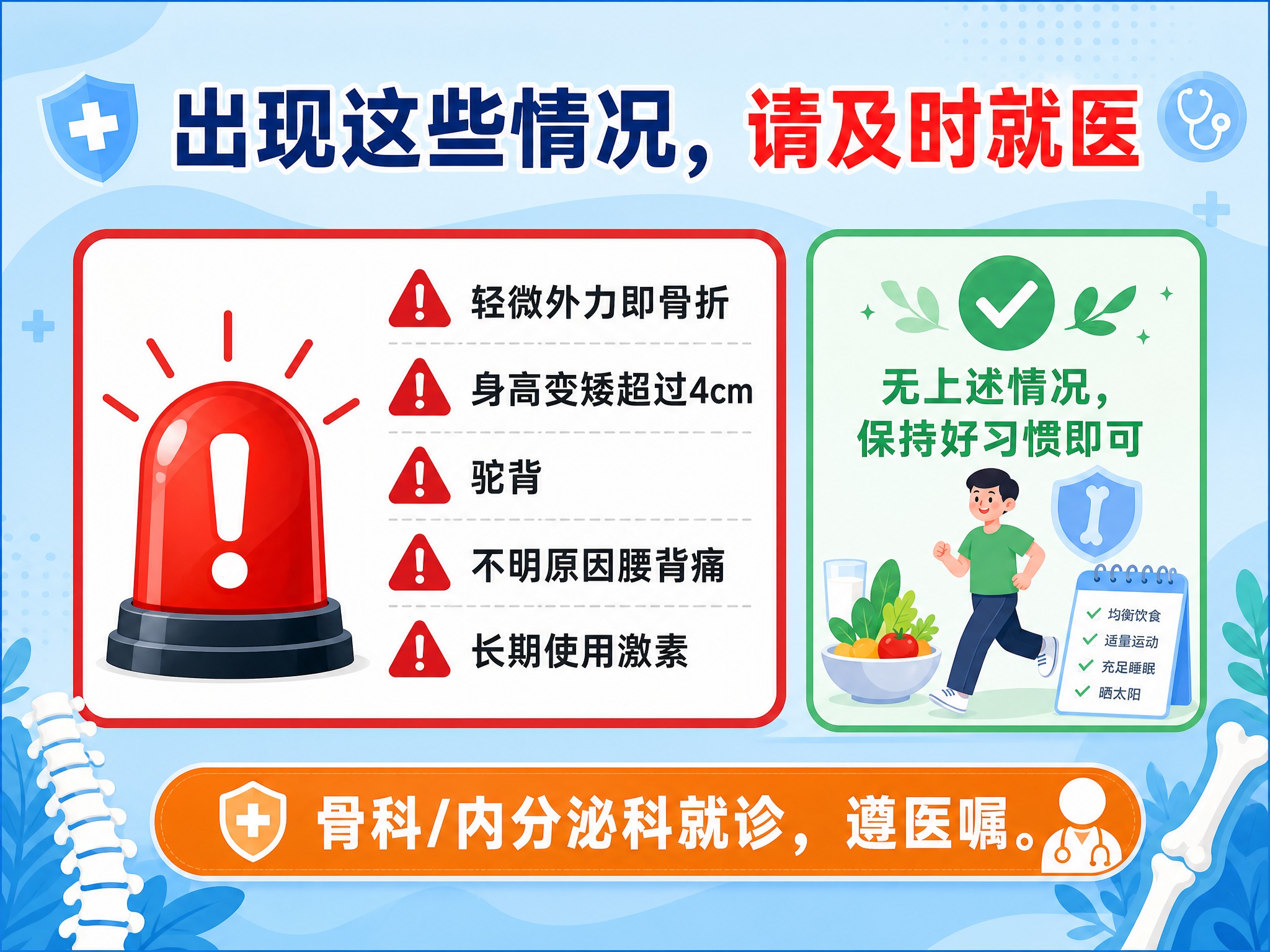 生成一张4:3横版健康科普警示信息图（扁平医疗插画风格，淡蓝背… - 图片创意预览