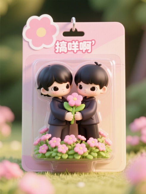 盒子上有描边文字“搞咩啊”预览效果