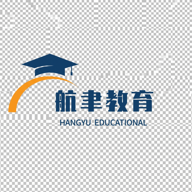 将logo的背景改为透明背景，保持logo内容不变，字体和学士帽保留深蓝色，弧形保持橙色，使logo元素与深蓝色背景形成鲜明对比预览效果