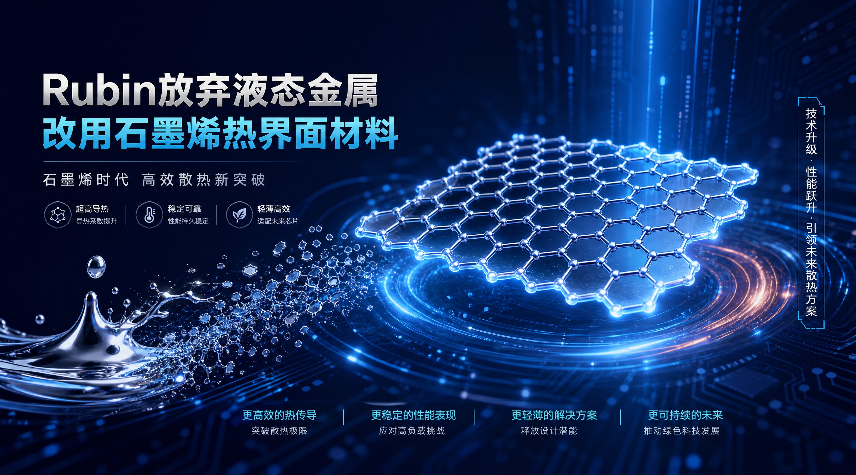 科技感封面图，主题为Rubin放弃液态金属改用石墨烯热界面材料… - 图片创意预览