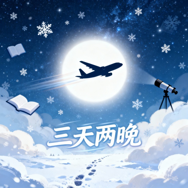 帮我生成一张三天两晚的寒假研学营封面关于航空类的 尺寸750*750预览效果