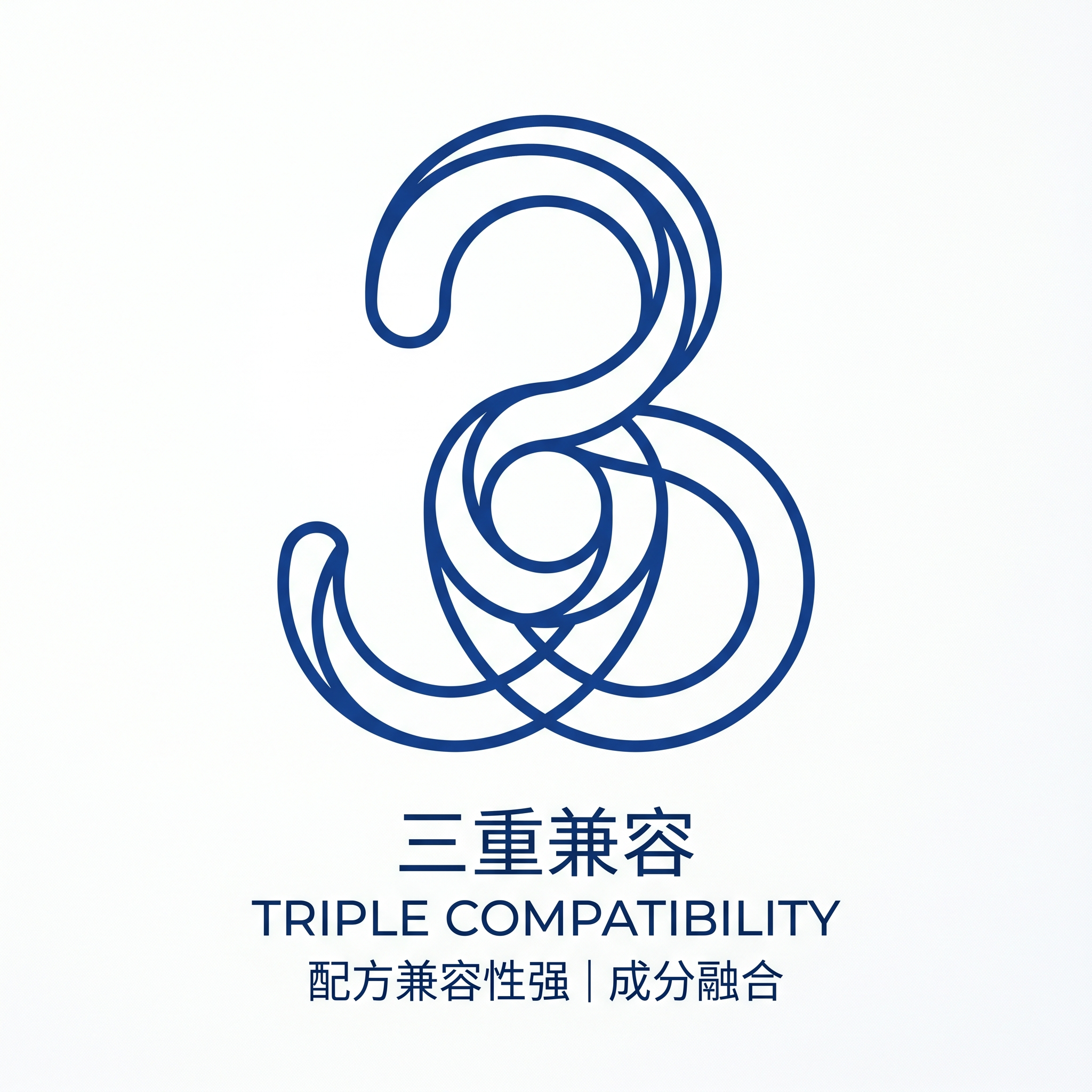 设计一个简约线性图标，主题是三、配方兼容性强，可搭配各类修护保… - 图片创意预览