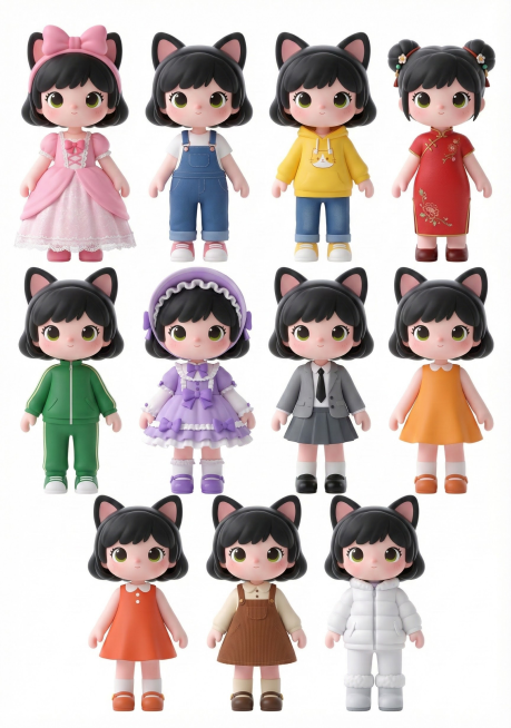 换10套不同的衣服预览效果