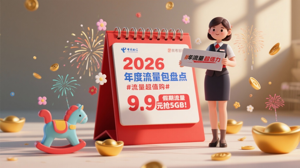 帮我做10张图，讲述一个年度爆款流量包盘点的的故事，主角为参考图中的中国电信营业员，年度关键词1:#畅享5G速率#，大流量月包 每GB/1.5元起；年度关键词2:#流量超值购#，假期流量，9.9元抢5预览效果