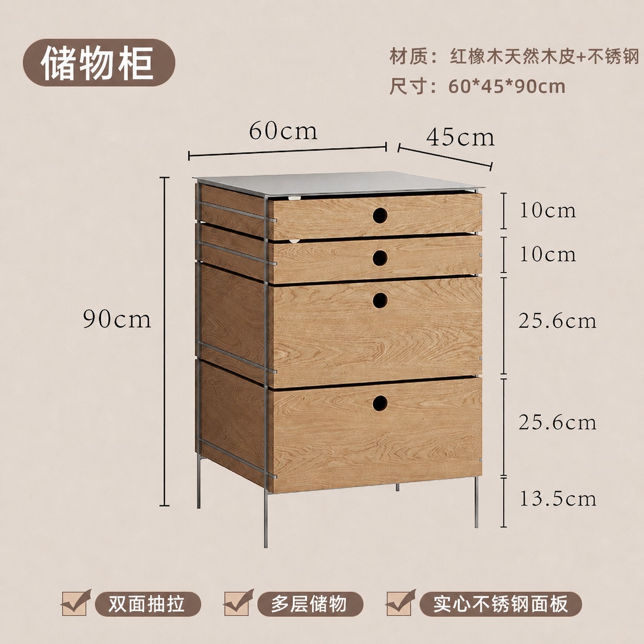 将图中代表深度的60cm尺寸标注改为45cm，右上角总尺寸改为… - 图片创意预览