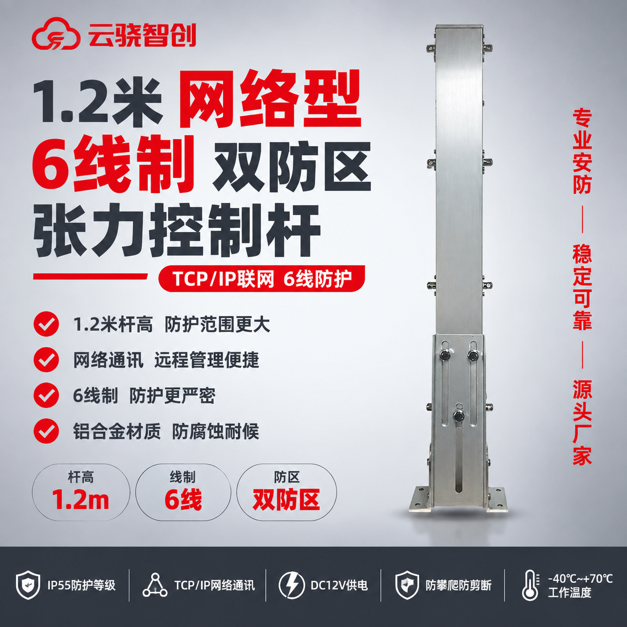 [单张主图] 商品名称：1.2米【网络型】6线制双防区张力控制… - 图片创意预览