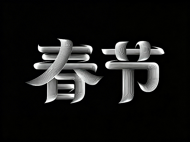 春节创意字体——线条/抽象