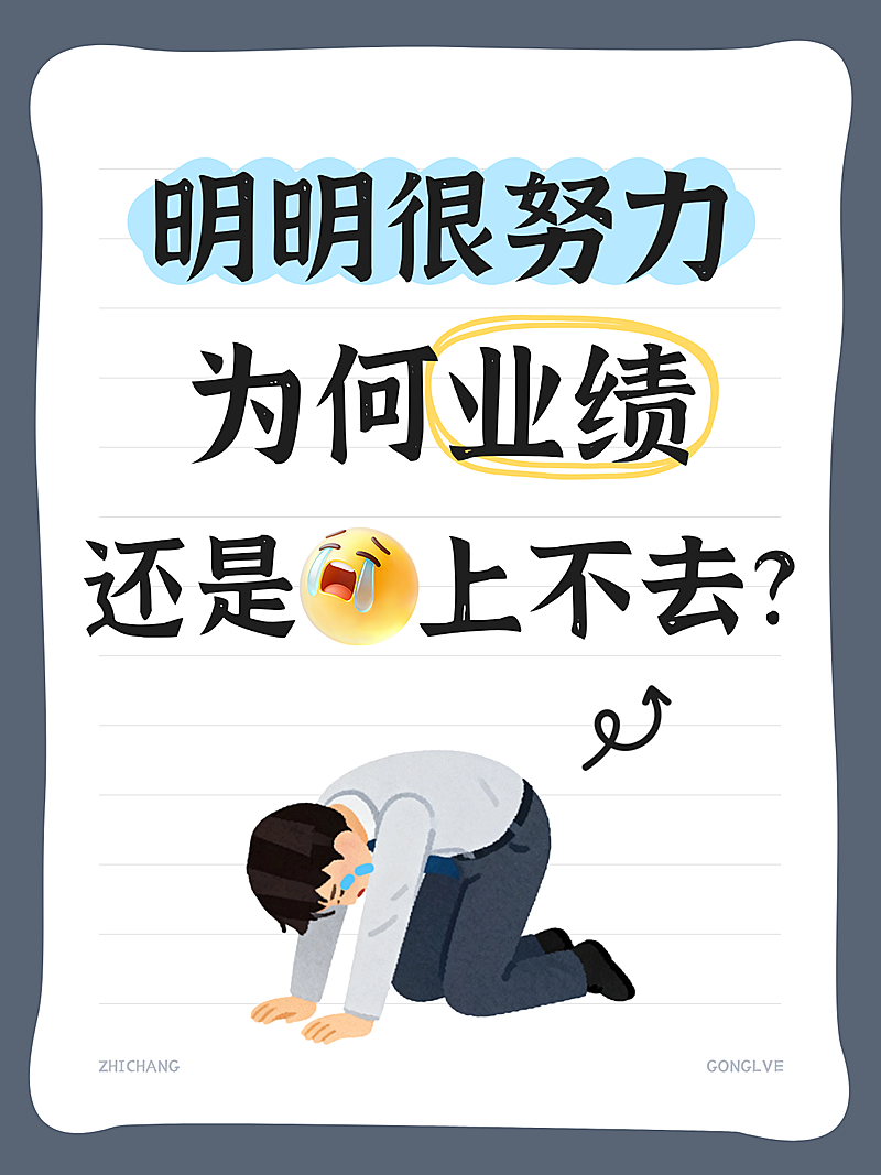 职场打工人业绩提升攻略分享卡通插画人物大字风小红书封面