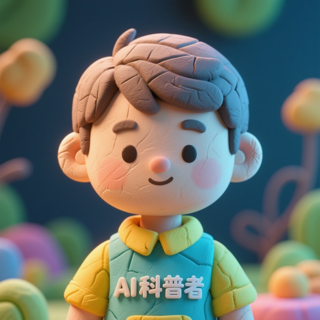 AI科普君3D黏土风格头像，可爱超轻黏土质感，科技简约风格预览效果