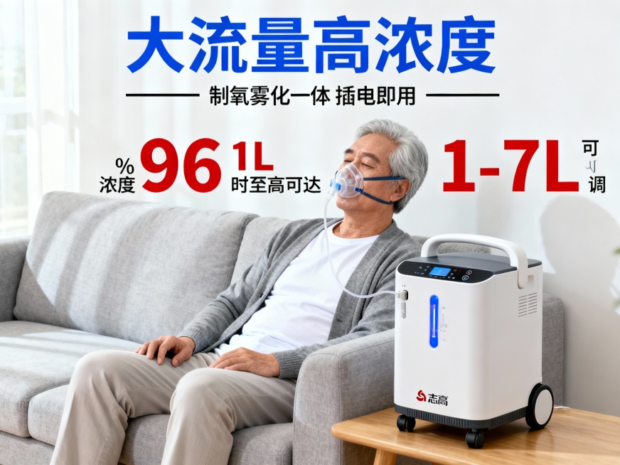 生成一张主图，要求如下：
场景：明亮的现代客厅，以浅灰色沙发为背景，引入柔和自然光，营造放松舒适的居家氛围；
主体元素：
人物：一位中老年男士，发色灰白，穿白色 T 恤 + 灰色开衫，坐在沙发上，佩戴预览效果