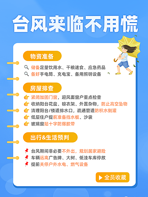 台风预警知识科普小红书封面