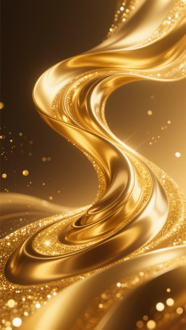 金色渐变背景，不同样式的流动曲线形态，金色光芒，金色亮片，金属光泽，暗金色背景，不同风格的波浪线条，金色发光粒子，抽象背景，奢华质感，金色渐变，金色光效，金色光斑，金色闪光，金色流线型设计，金色动态曲线，金色波浪纹，金色螺旋纹，金色漩涡纹，金色光斑点缀，金色光效渲染，金色金属质感，金色渐变过渡，金色高光，金色阴影，金色反光，金色光泽感，金色亮部，金色暗部，金色明暗对比，金色层次感，金色立体感，……预览效果