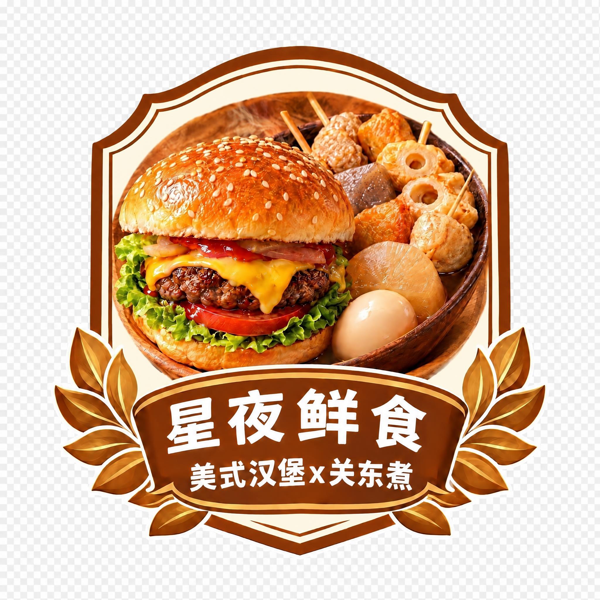 将图片中的文字“星夜暖食铺”修改为“星夜鲜食”，保持字体、颜色… - 图片创意预览