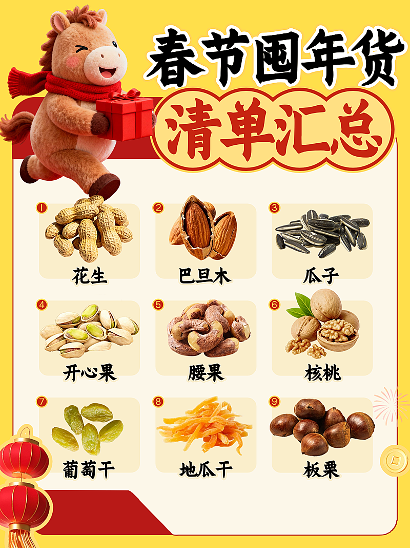 春节营销卖货餐饮美食3D感小红书封面