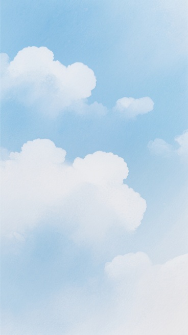 一张具有柔和渐变质感的背景图，整体呈现出由浅至深的蓝白色调，云雾状的白色团块轻盈地散布在淡蓝色的底色上，色彩过渡自然平滑，光影柔和朦胧，营造出宁静、空灵且清新的氛围，具有细腻的水彩般晕染质感，整体画面简洁大方，视觉上给人舒适放松的感觉。预览效果