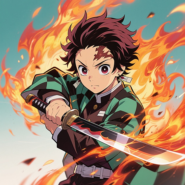 生成1张动漫鬼灭之刃的方图