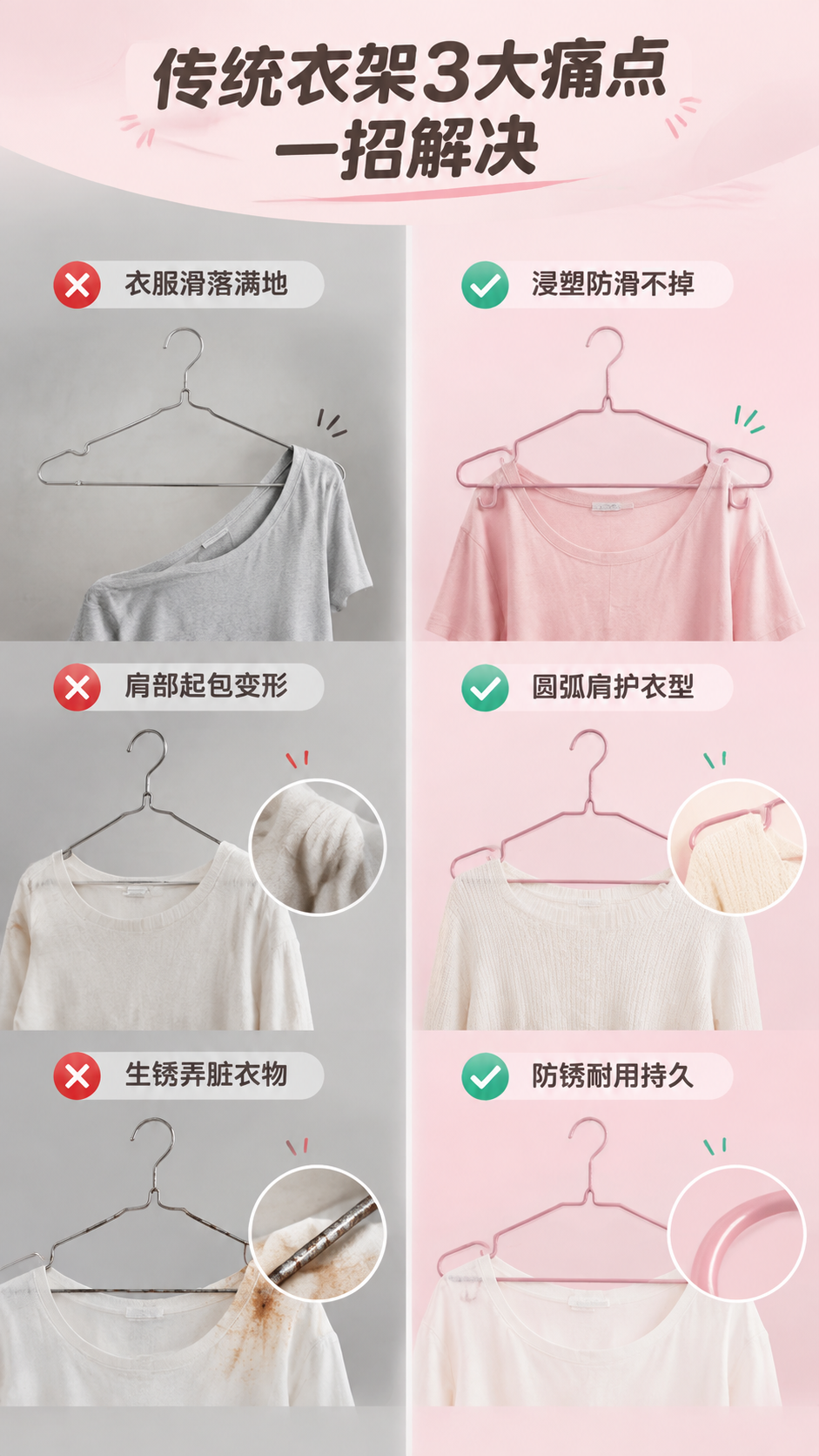 [商品] 使用【图1】粉色浸塑金属衣架；保留完整结构、粉色浸塑… - 图片创意预览