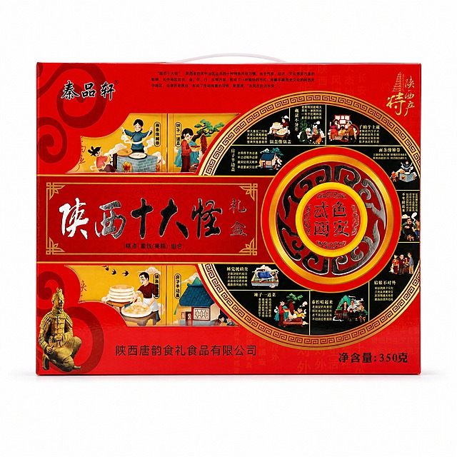 产品精修，产品置于纯白背景上，专业商业棚拍光，5500K标准中性白光，轮廓光，体积光，曝光正确，强烈真实立体感，标准透视校正，正常透视焦段，保持正视图机位，接地处保留干净浅淡的自然接触阴影，严禁大片投影、脏灰阴影和悬浮感，主体居中，商品完整入画不裁切，商品外轮廓视觉体量约画面60%-80%，四边均匀留白约10%-20%，严禁满幅铺满与贴边顶满，极致超清画质，细节清晰锐利，商业级实拍质感，保留原图真实材质与结构细节，明显提升商品表面洁净度，清理灰尘、污渍、指纹、油污、胶痕，修复划痕、磨损、使用旧痕，翻新为干净商业新品感，基于原图材质做质感保真、细节清晰和光泽优化，锁定原图商品颜色，颜色以输入图为唯一参考，分段部件颜色边界按原图锁定，还原真实物理色彩，消除灰暗感和偏色，锁定原图商品轮廓、件数、部件位置、连接关系、标签文字和可见功能细节，只做精修不重绘结构，严格保持产品包装原有比例，禁止压缩、拉伸或变形，礼盒包装主体：亮面纸质包装质感，高光明确，曲面反光顺滑，金色烫金装饰区域：光面金属质感按原图锁定，高光边线清晰，反射干净但不过度镜面化，透明开窗区域：透明塑胶质感，折射边线清晰，透明层次自然，正视图，比例1:1