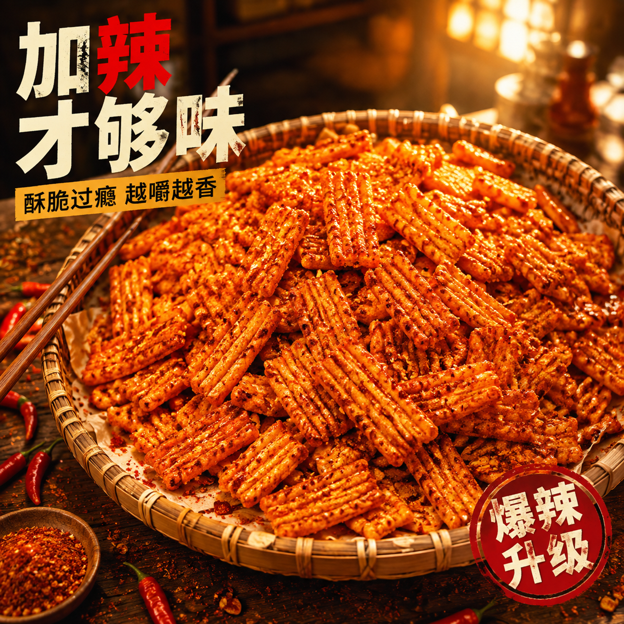 [主图-1] 首图点击率 加辣锅巴食欲诱惑 [统一基调] 暖调… - 图片创意预览