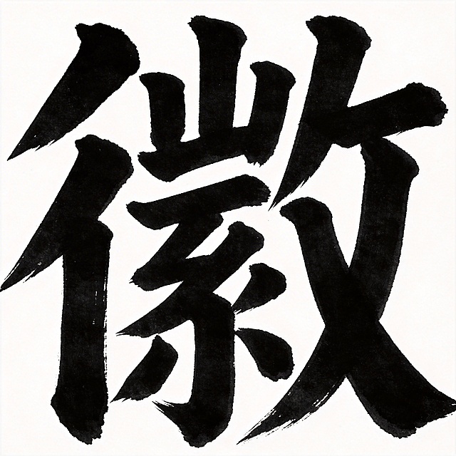 干净的纯白色背景。平面艺术字体设计，一个字"徽"，书法毛笔字，藏锋有力，整体字体凸显安徽地域文化风格，墨色浓黑，笔画转折苍劲有力，结构沉稳端庄，水墨晕染效果收敛在笔画边缘。仅包含这一个字，不得增加、遗漏或替换。文字整体必须完整呈现在画面内不可被裁切，四周留有安全边距。比例1:1