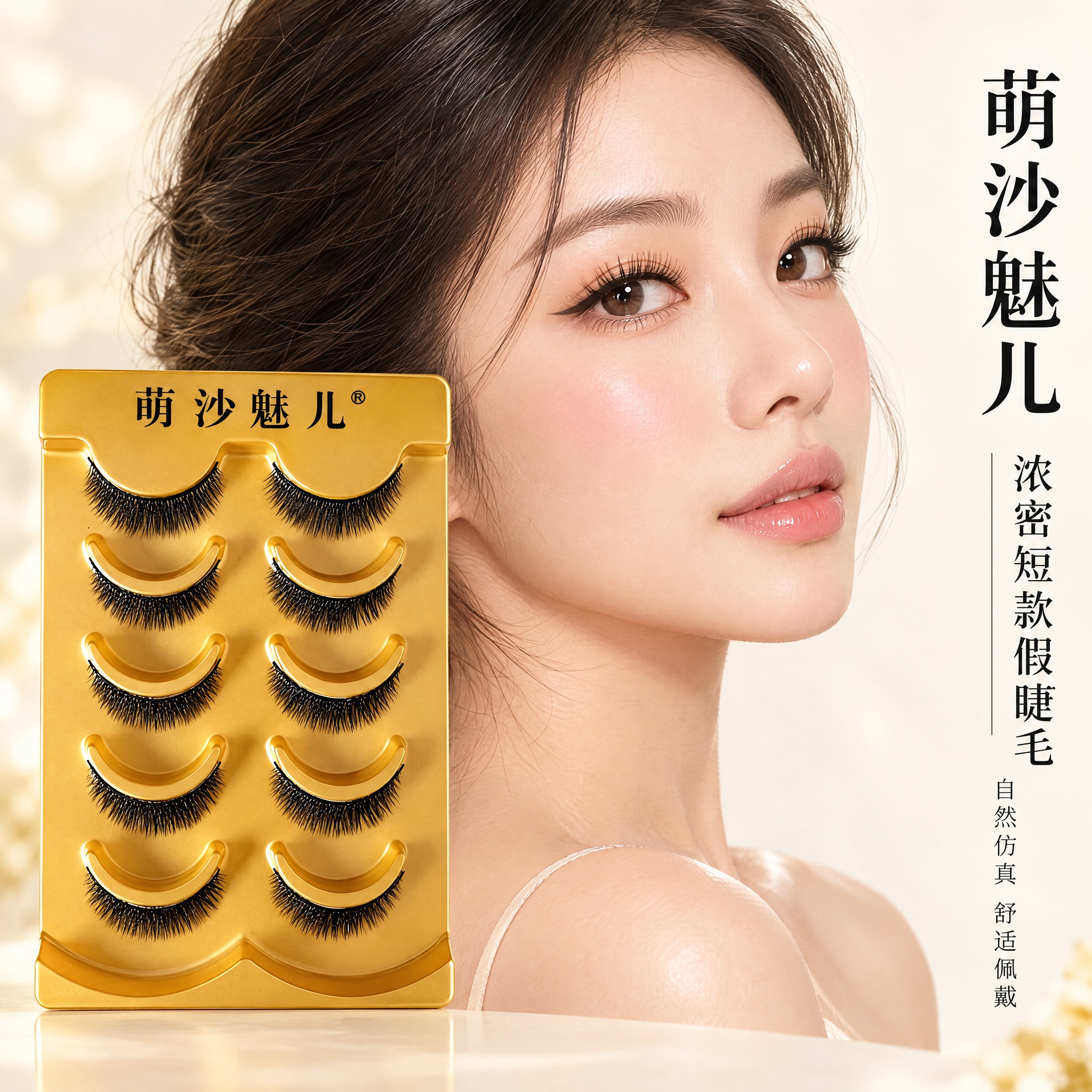 淘宝天猫电商主图，1:1正方形，日系妆容风格，人物+产品+文字… - 图片创意预览