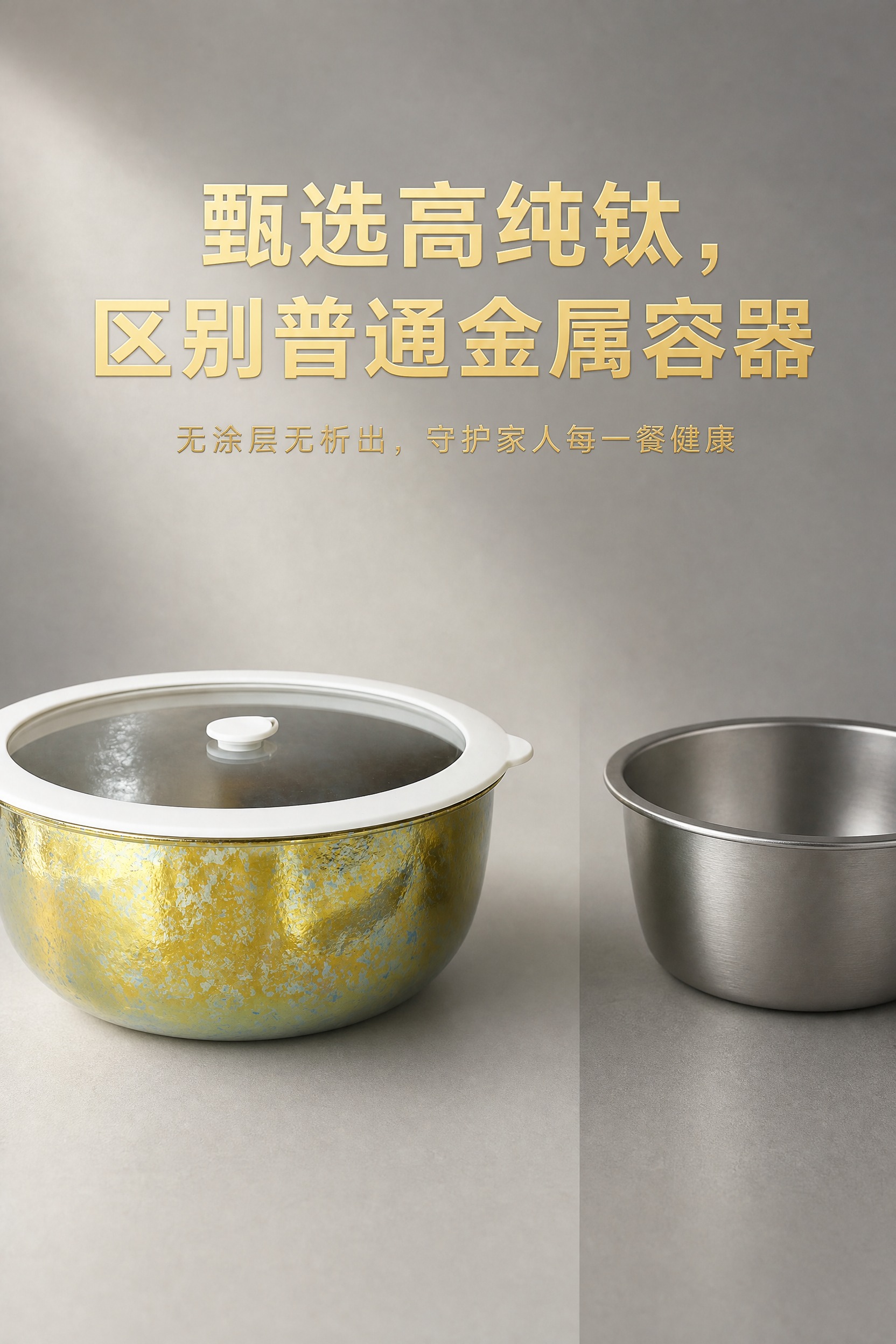 [商品] 使用【图1】金色款纯钛保鲜汤盆带钢化玻璃盖作为左侧主… - 图片创意预览