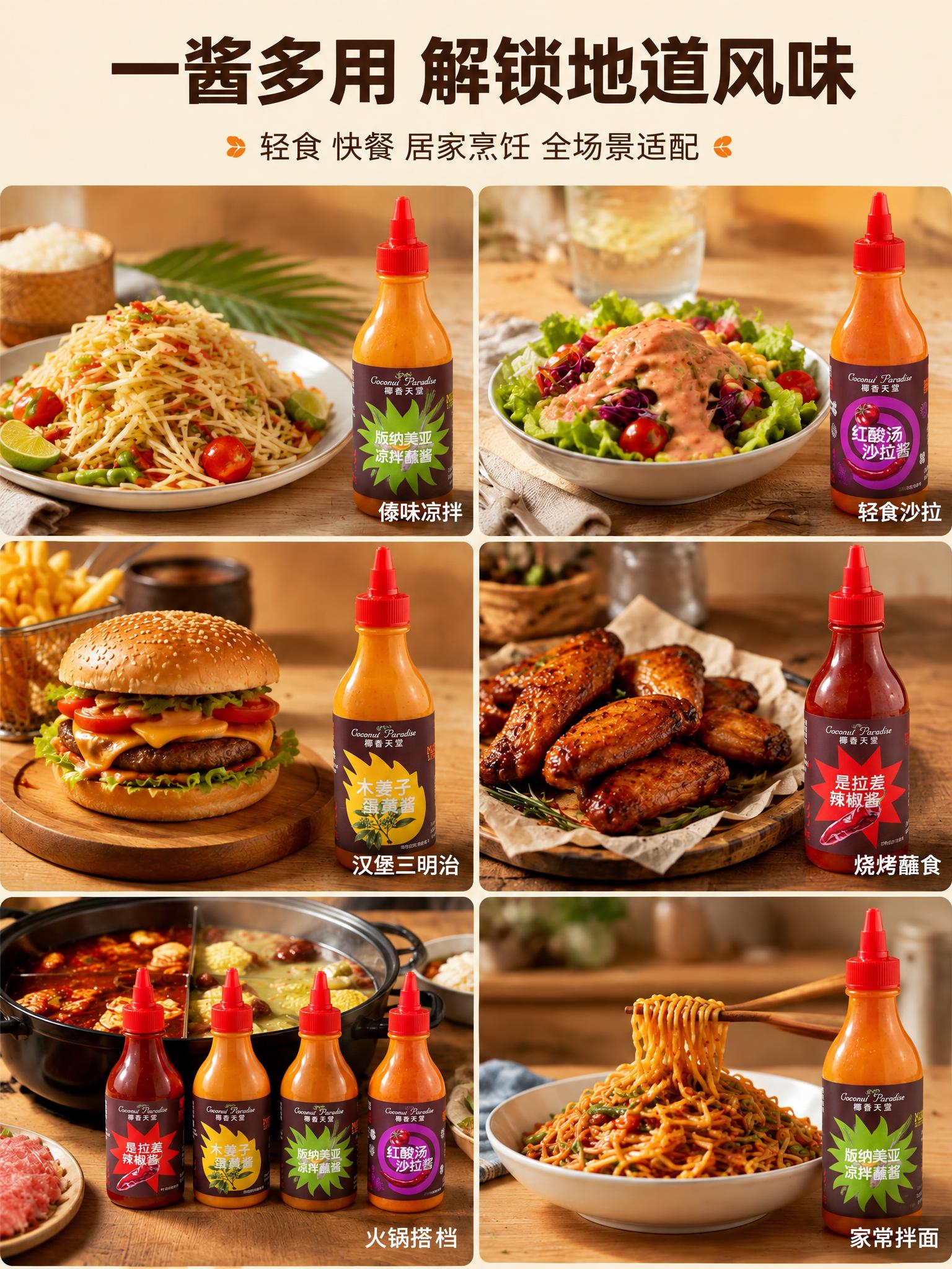 图生图：严格保持原图六宫格美食场景、菜品照片、标题「一酱多用… - 图片创意预览