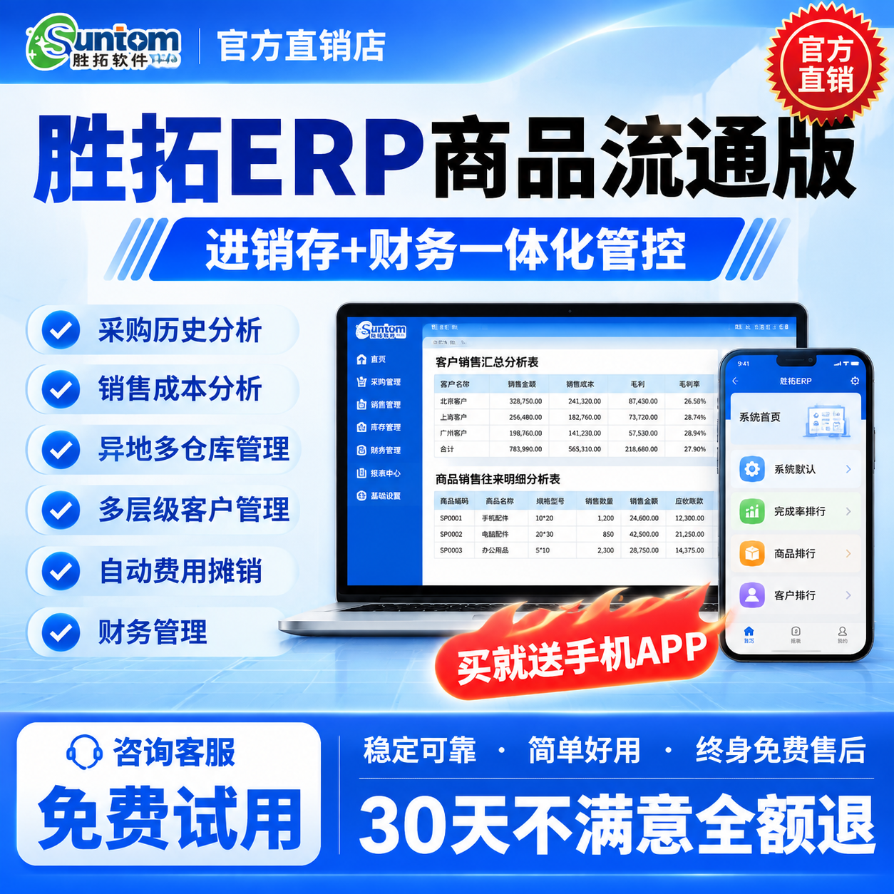 [单张主图] 胜拓ERP商品流通版软件 爆款促销感主图 目标是… - 图片创意预览