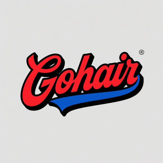 美式LOGO设计  名字“Gohair" 白色背景预览效果