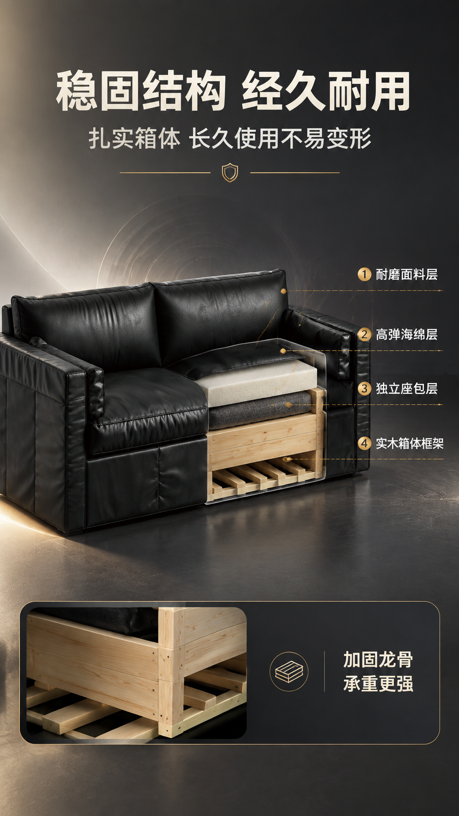 [商品] 使用【图1】LKS8901裙摆沙发黑色真皮款；保留外… - 图片创意预览