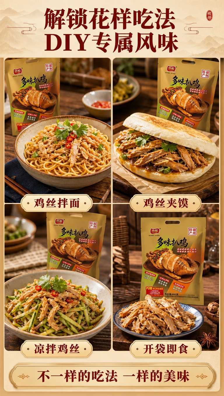 [商品] 使用【图1】德盼多味扒鸡金色包装袋；保留包装所有外观… - 图片创意预览