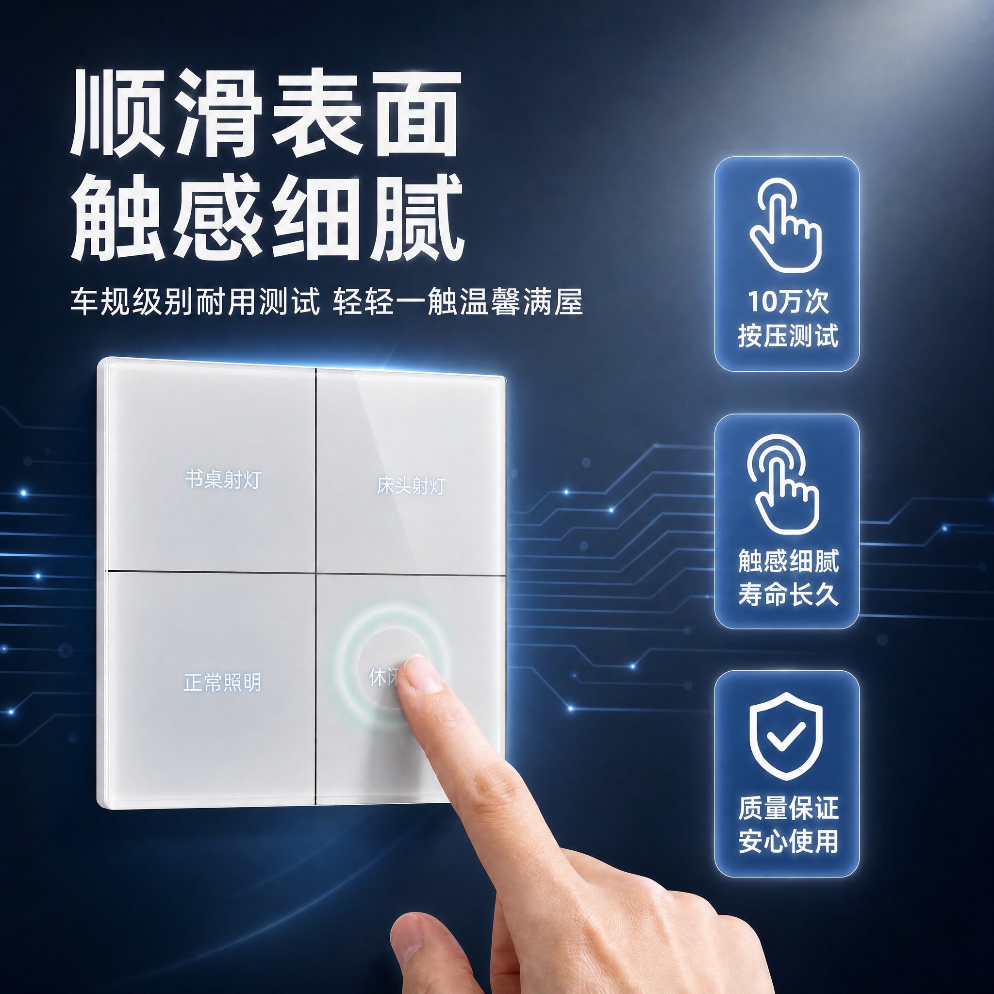 将背景替换为高级深灰蓝渐变科技背景，带有细腻的科技光纹和微弱光… - 图片创意预览