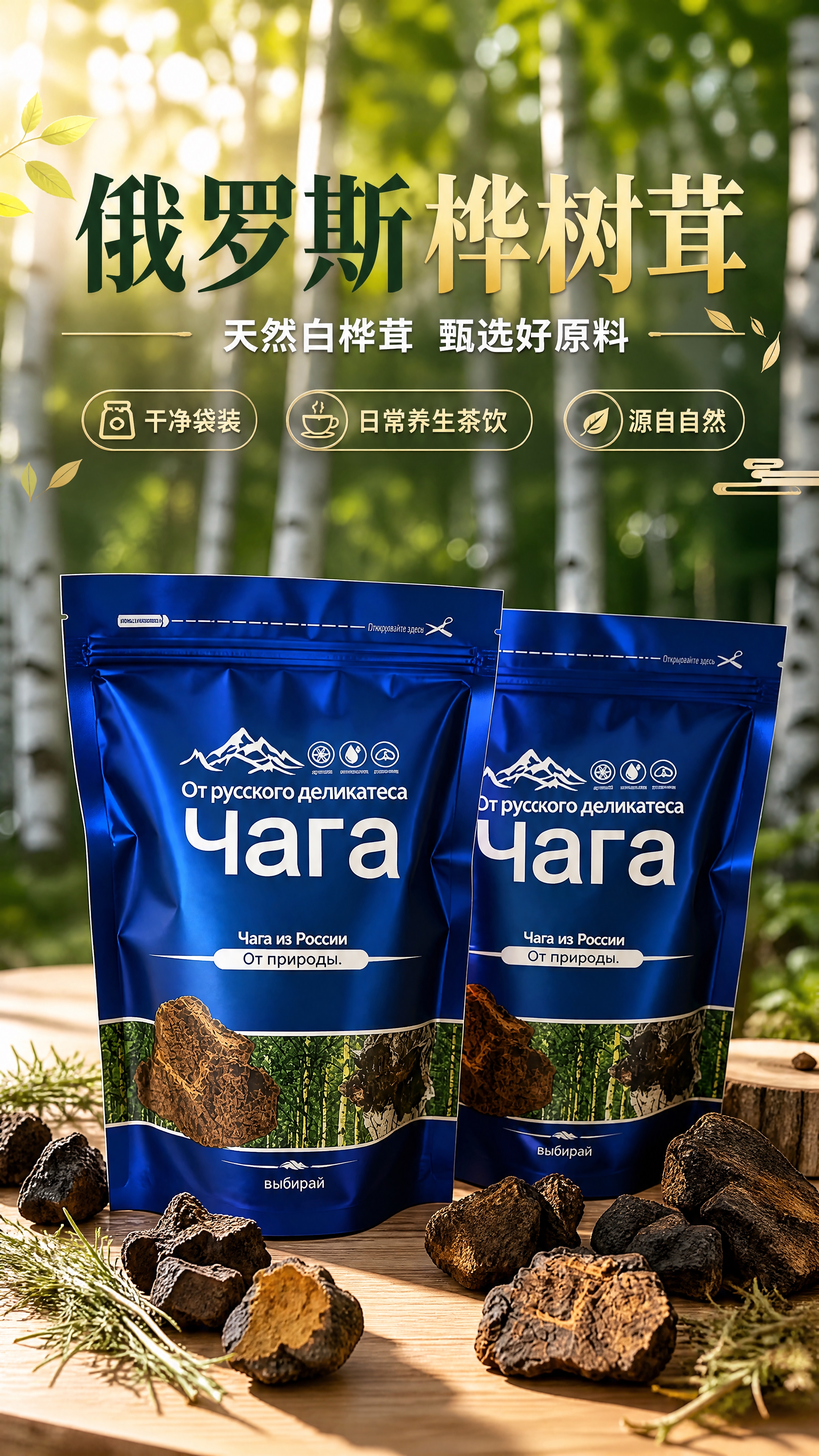 [商品] 使用【图1】俄罗斯桦树茸蓝色自封袋包装产品；保留包装… - 图片创意预览