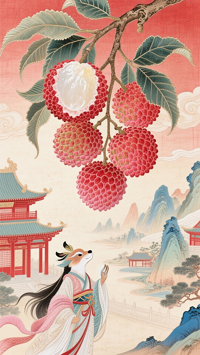 宏大场面 插画原创设计 仙侠神域 国风 写意 立体刺绣 敦煌配色 细节丰富