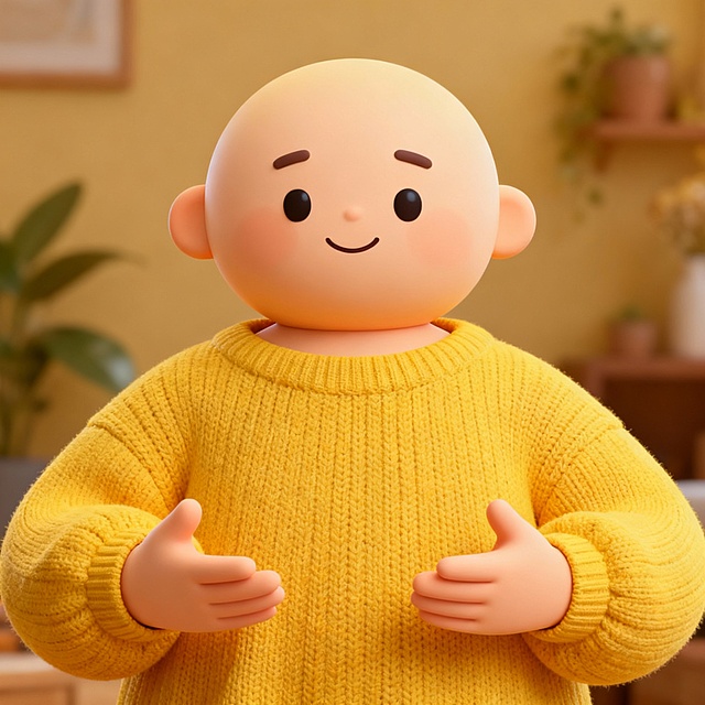 黄色系3d调停者卡通人物