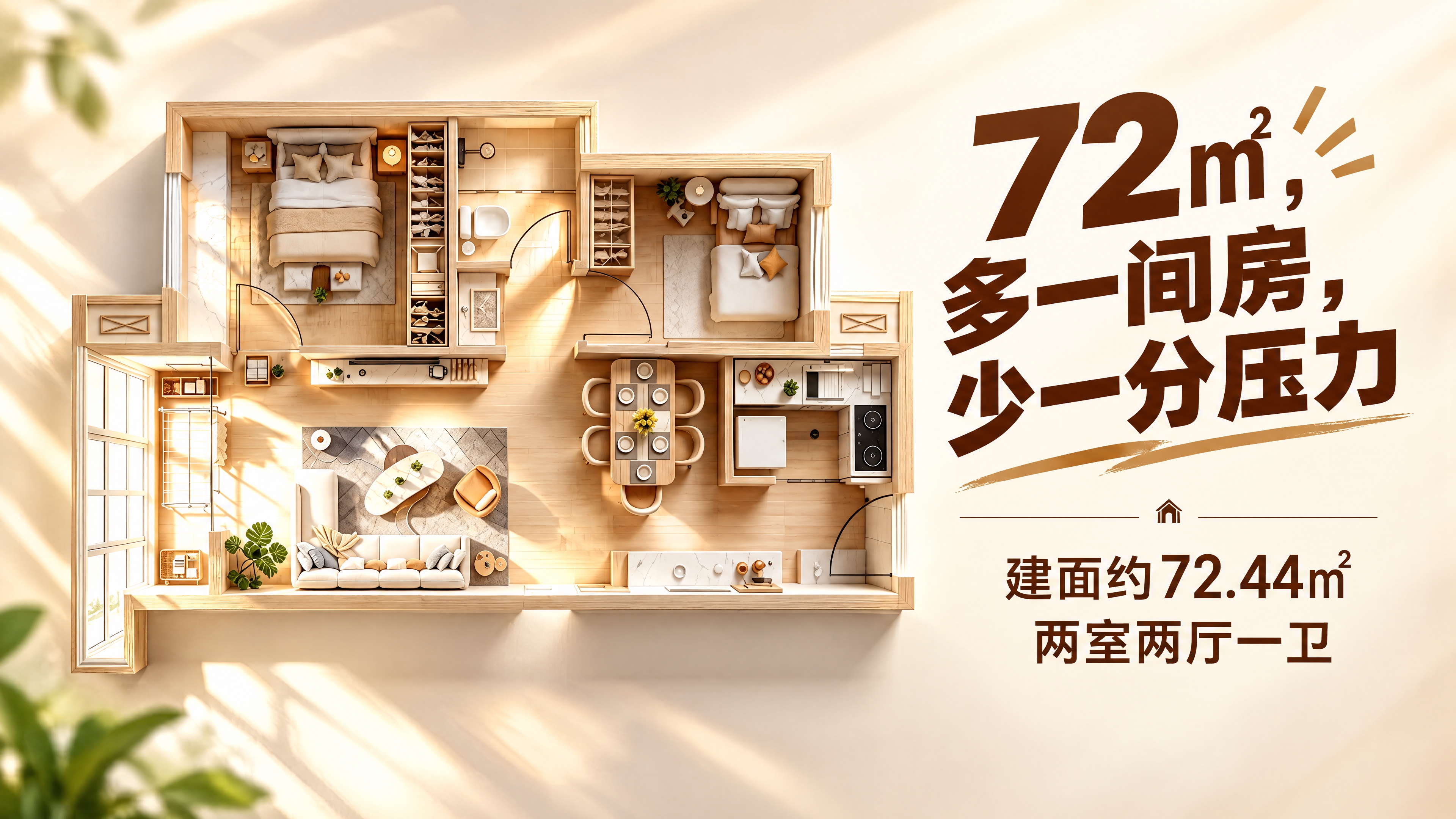 抖音房产营销图文封面，16:9横版比例，醒目营销风格，信息层级… - 图片创意预览