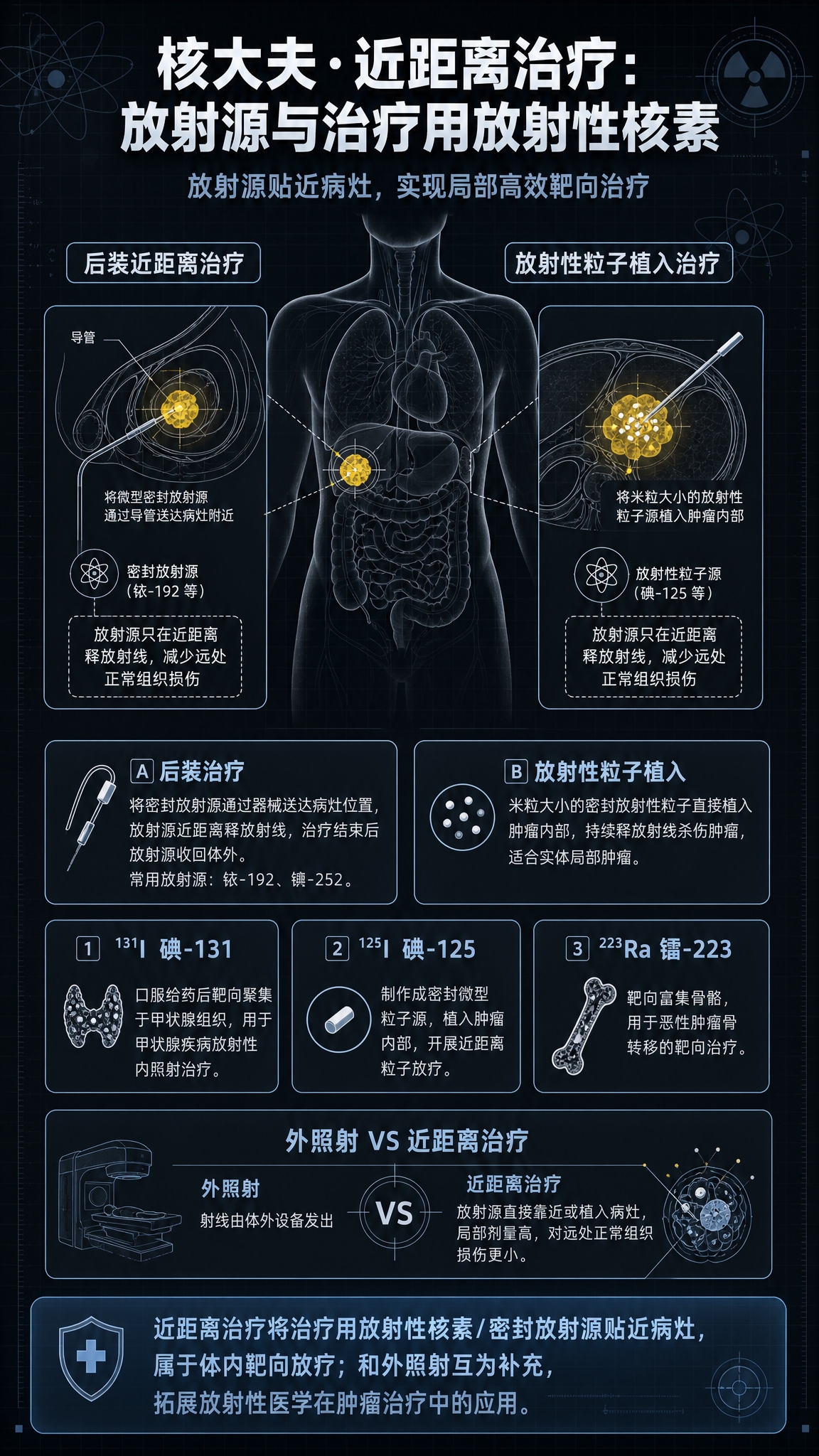 医学科普海报，主题为「核大夫·近距离治疗：放射源与治疗用放射性… - 图片创意预览