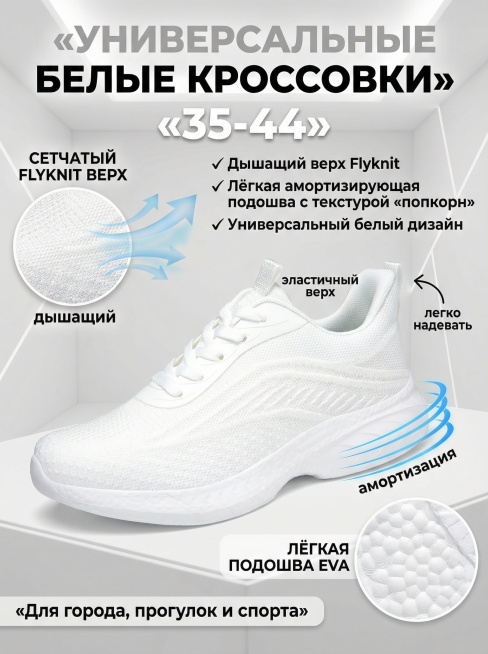 【视觉风格】
- 采用“都市极简”场景：背景为纯白/浅灰的极简主义室内或建筑空间（如美术馆廊道、现代咖啡馆或白色混凝土建筑立面），营造干净、明亮的氛围，凸显全白鞋的纯净感。
- 色调：以白色、浅灰色为预览效果