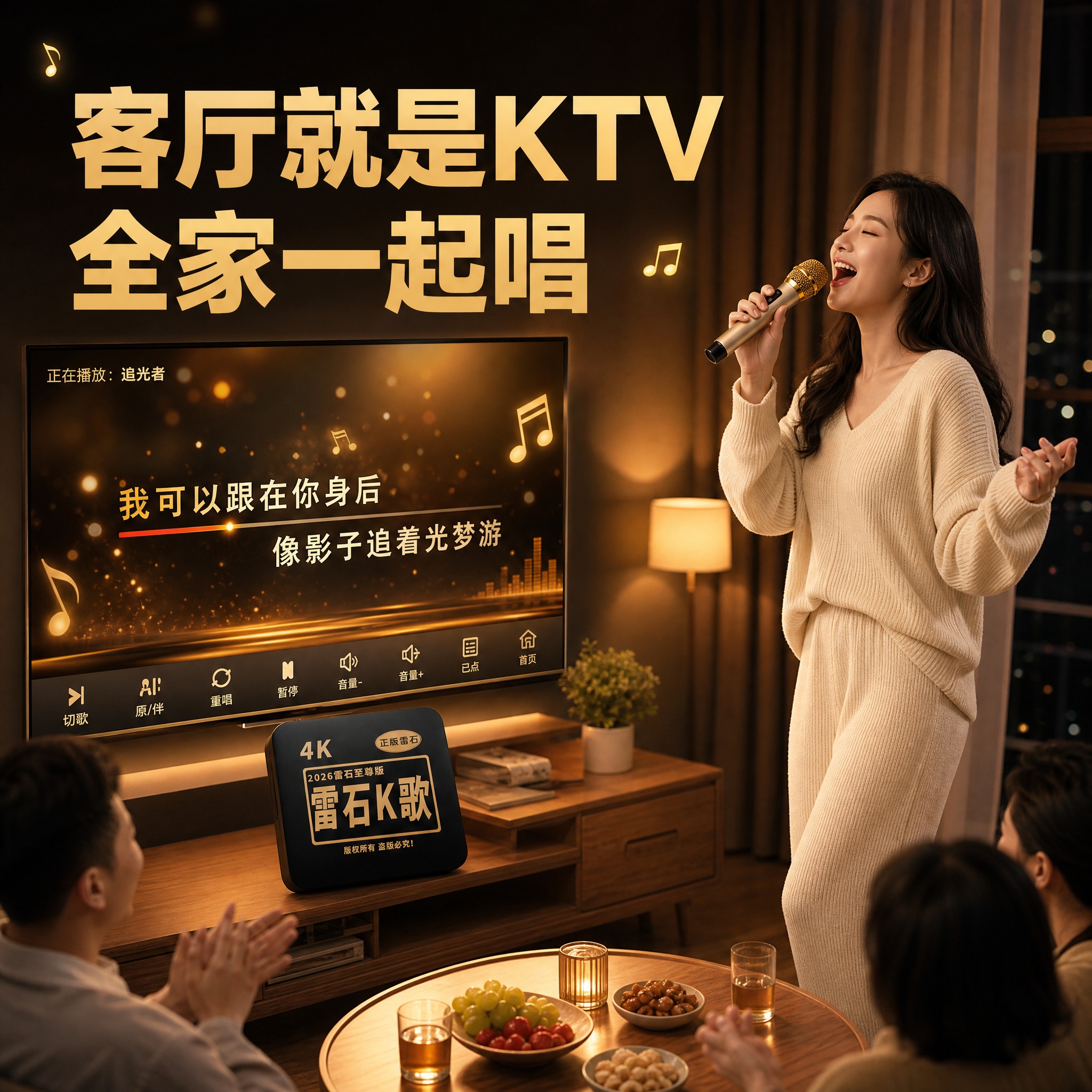 [主图-4] 抖音电商主图第四张，唯一任务：真实家庭K歌使用场… - 图片创意预览