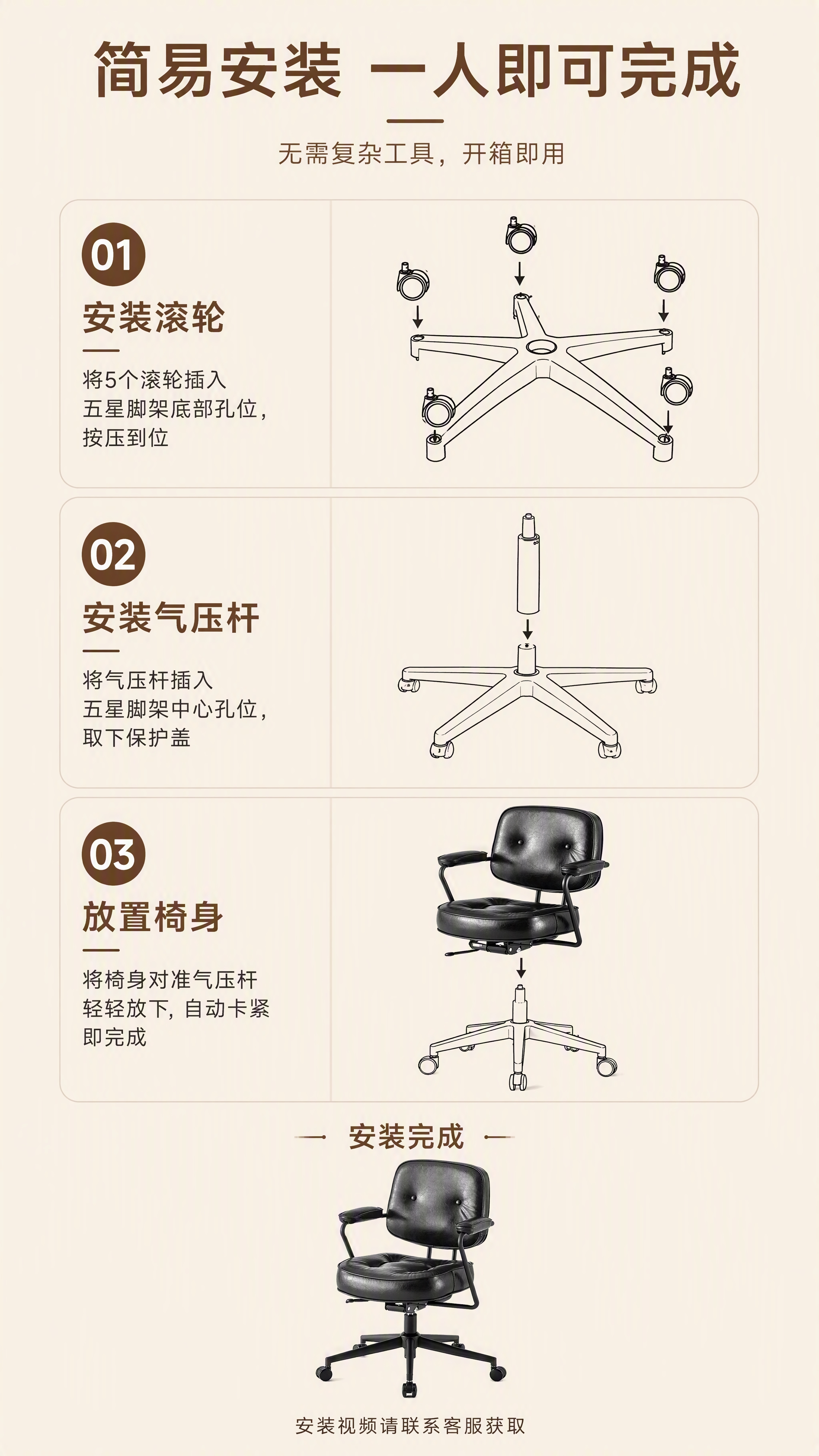 [第22张] 安装说明页-简易安装步骤。本张使用【图1】油蜡皮… - 图片创意预览