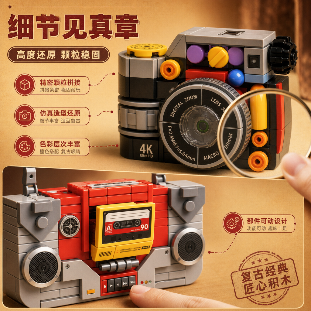 [商品] 使用【图3】【图4】相机款与收音机款拼装积木；保留积… - 图片创意预览