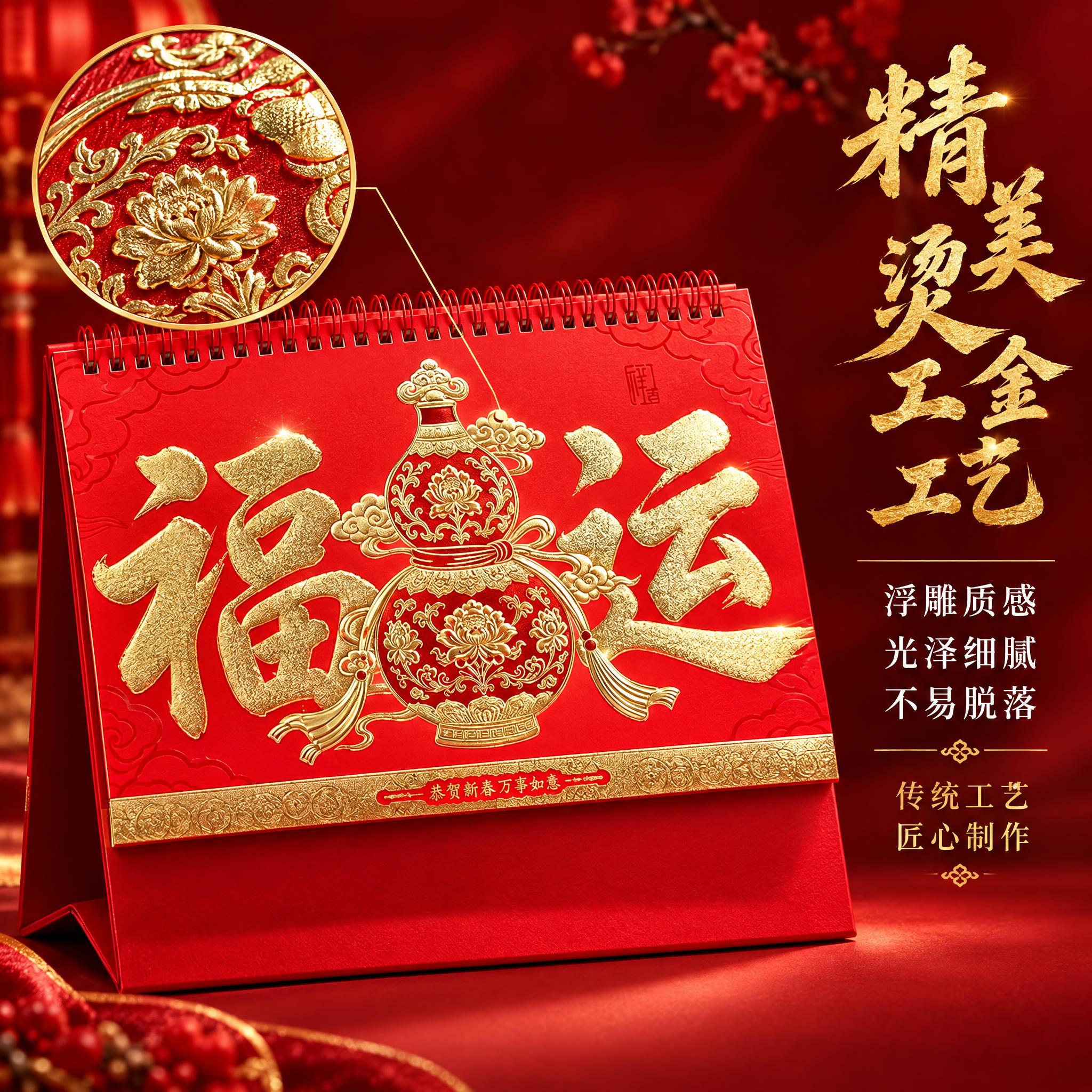 [主图-2] 核心卖点证明，突出烫金工艺的精致质感与立体效果。… - 图片创意预览