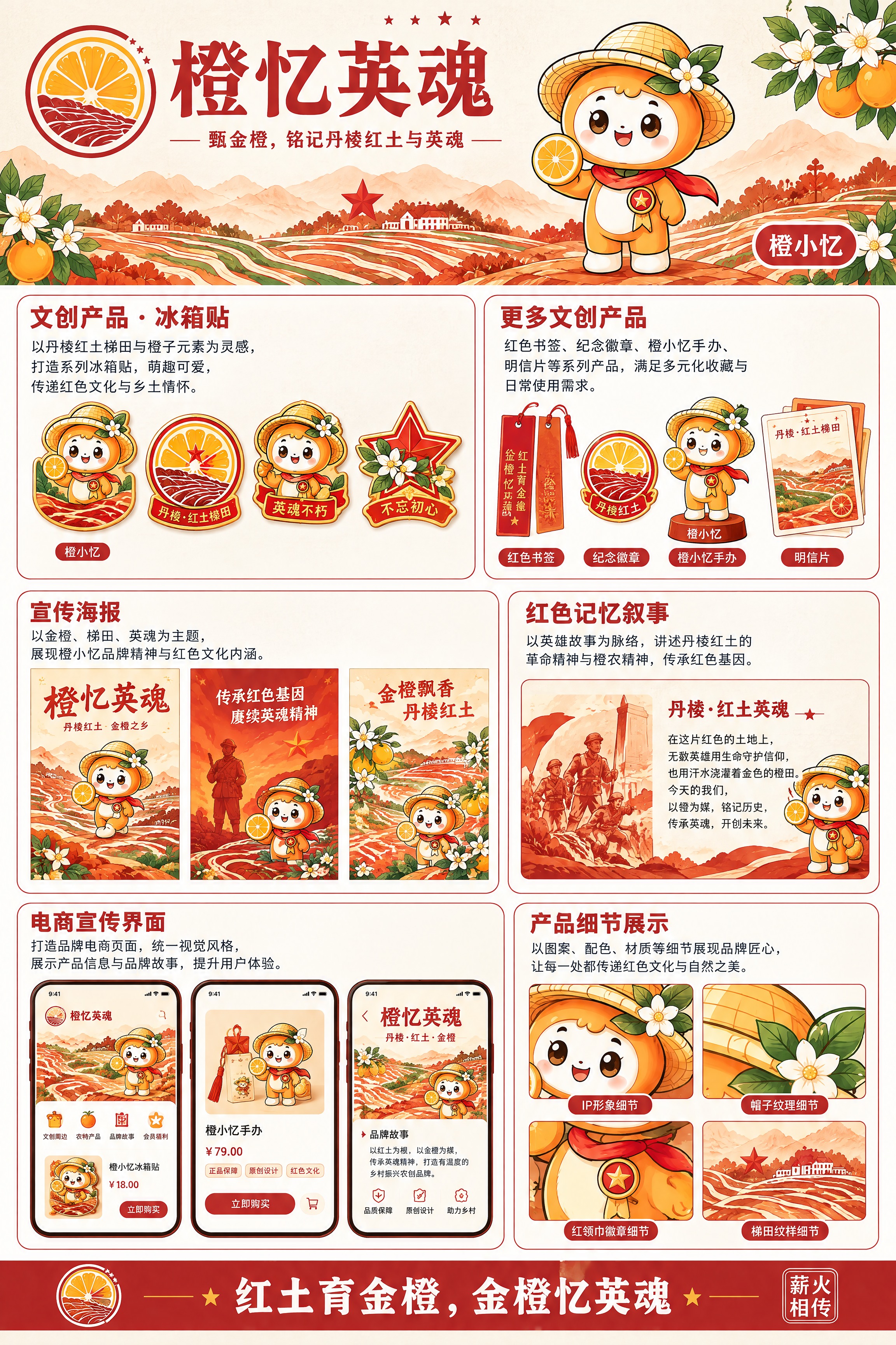 A3竖向农创品牌竞赛展板，国风平面矢量插画，米白色宣纸纸张肌理… - 图片创意预览