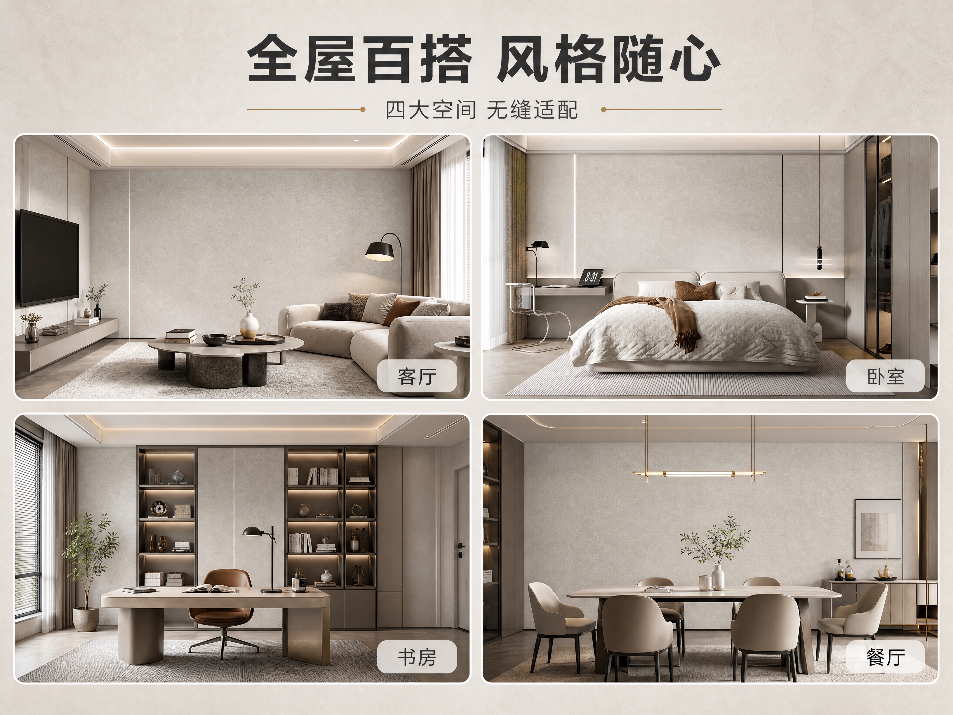 [商品] 使用【图1】浅灰色织锦纹理墙布；商品处理：保留墙布的… - 图片创意预览