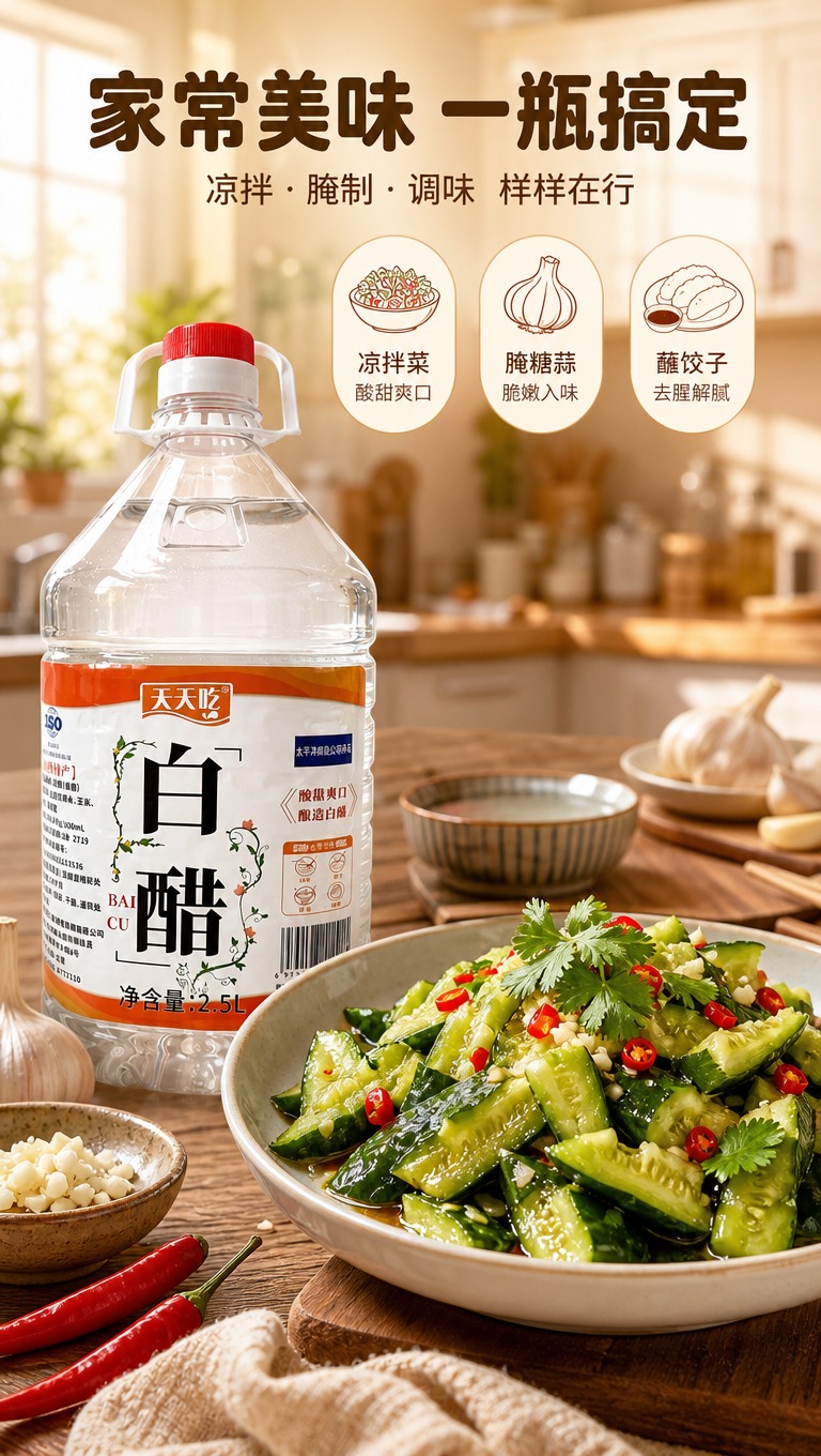[商品] 使用【图1】天天吃酿造白醋2.5L桶装；保留透明塑料… - 图片创意预览