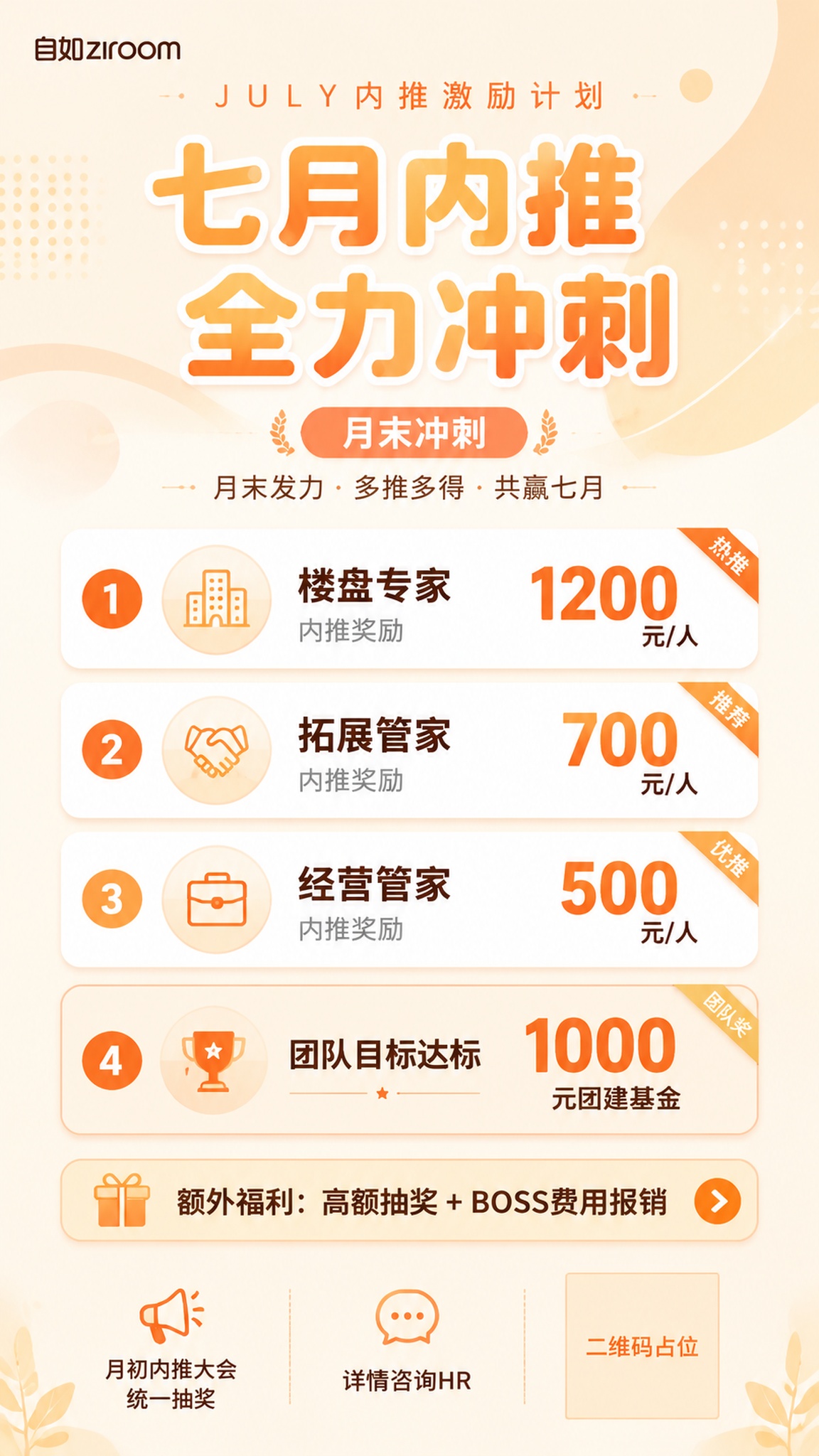 基于参考图重新设计一张浅色系内推激励招聘海报，保留全部文字内容… - 图片创意预览